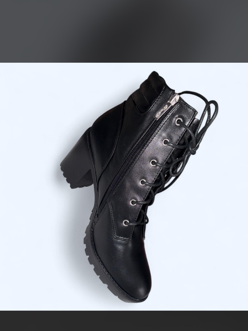 Breckelle's Ranger-21 Black Chunky Heel Military Style Ankle Boot